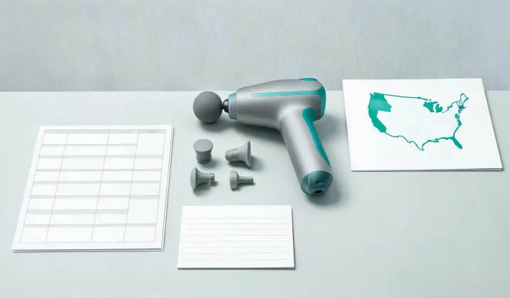 Percussion massager purchasing brief workspace